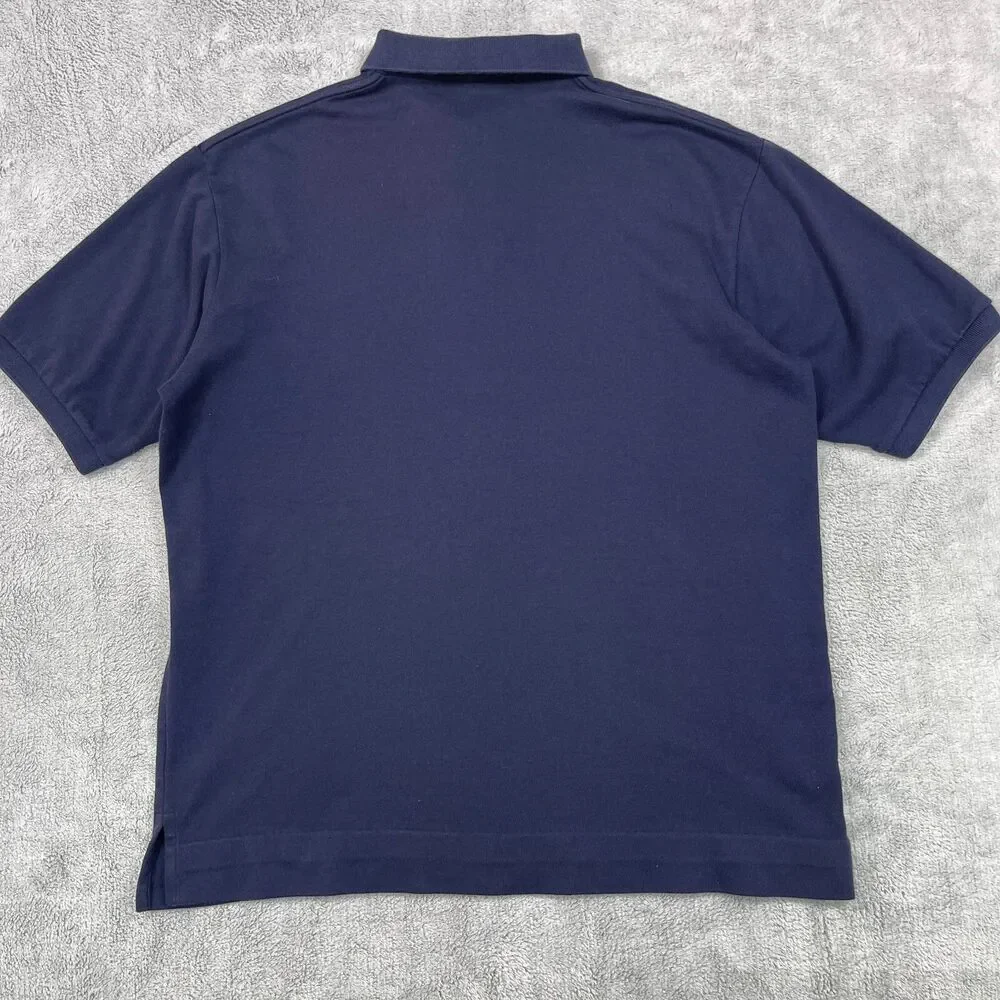 Polo Ralph Lauren Polo Shirt Men Large Navy Blue Short Sleeve Cotton Pique Logo
